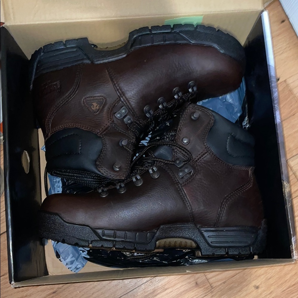 Rocky Brown Leather Boots brand new with box size 10.5
